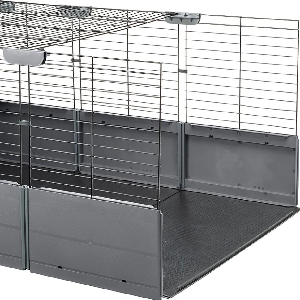 FERPLAST - Cage modulable ouverte pour cochons d'inde multipla open, en grillage métallique et plastique recyclé