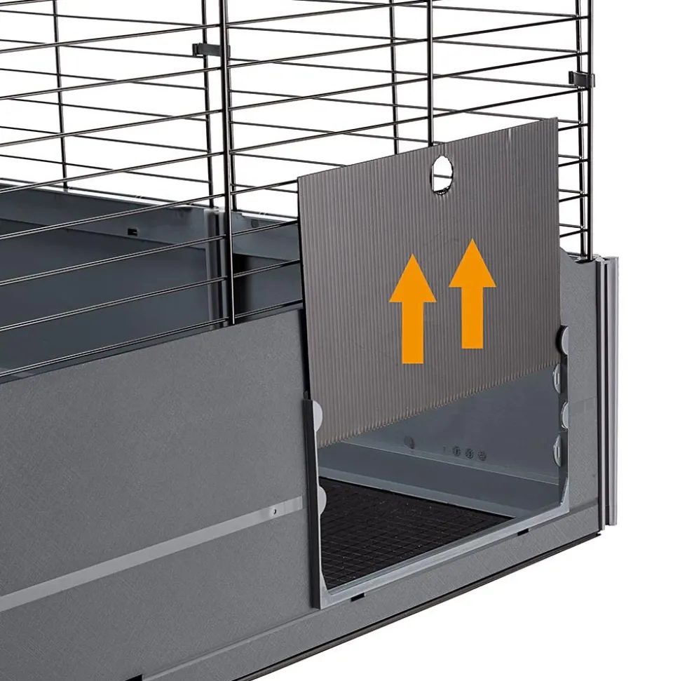 FERPLAST - Cage modulable ouverte pour cochons d'inde multipla open, en grillage métallique et plastique recyclé