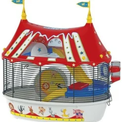 FERPLAST - Cage pour hamster circus fun 49,5*34*42,5 cm - rouge -
