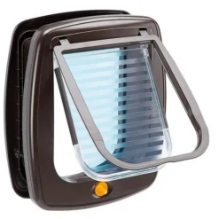 FERPLAST - Chatiere plastique swing - 26,2 x 10,2 x 31,2 cm - marron - pour grand chat et petit chien