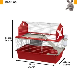 FERPLAST - Clapier barn 80 78x48x65 cm rouge