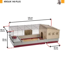 FERPLAST - Ferplast - cage cochon d'inde - cage lapin - maison lapin - clapier lapin - accessoires inclus - ouvrant et modulable 142 x 60 x h