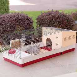 FERPLAST - Ferplast - cage cochon d'inde - cage lapin - maison lapin - clapier lapin - accessoires inclus - ouvrant et modulable 142 x 60 x h