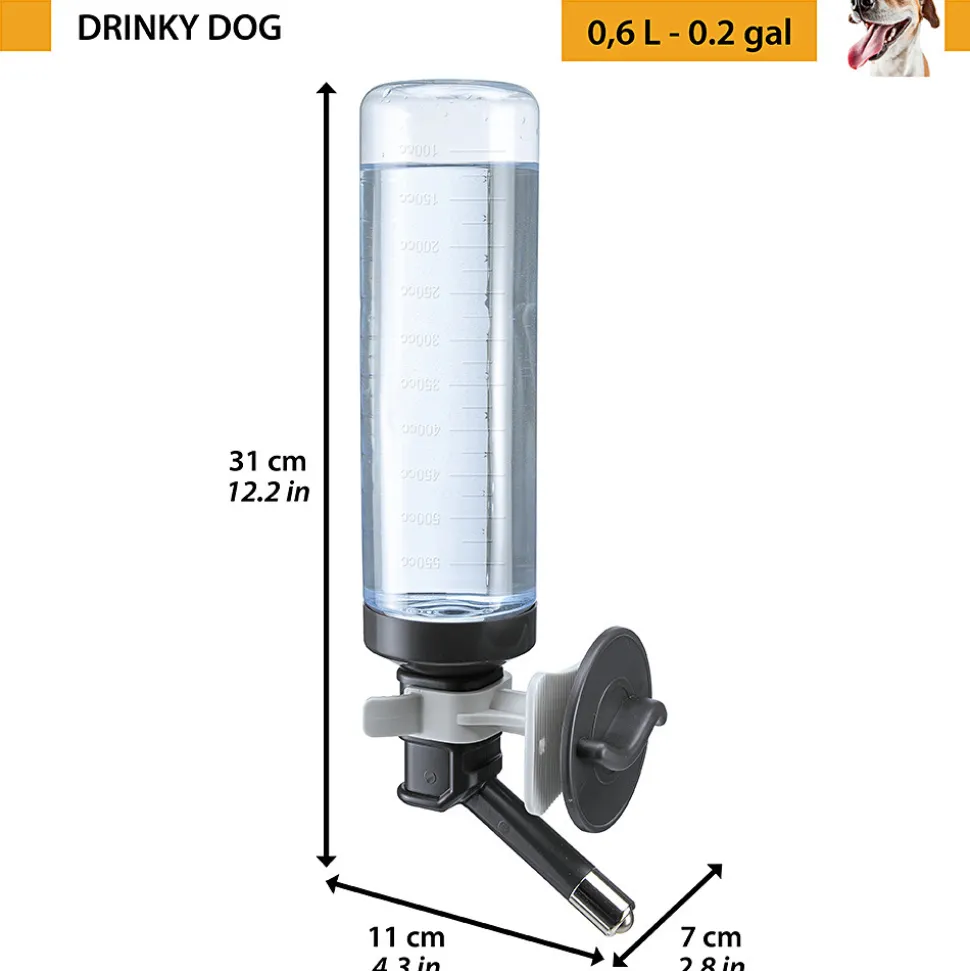 FERPLAST - Ferplast abreuvoir eau universel pour transports chiens drinky dog, distributeur d'eau pour chiens, plastique robuste atoxique et