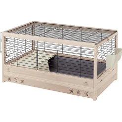 FERPLAST - Ferplast cage en bois fsc pour lapins arena 100, pour cochons d'inde, accessoires inclus