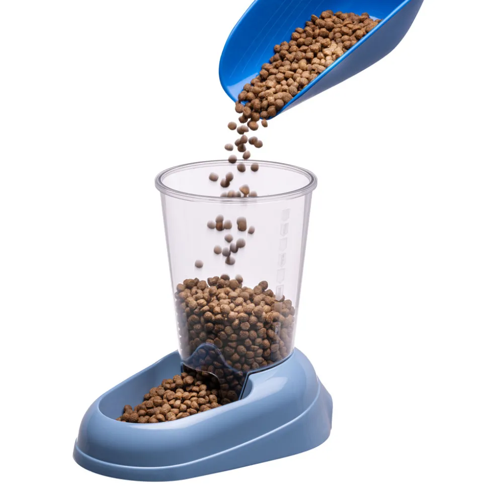 FERPLAST - Ferplast distributeur de croquettes pour chiens et chats zenith, 3 litres, distributeur de croquettes pour animaux, fond