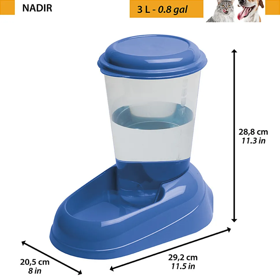 FERPLAST - Ferplast distributeur d'eau pour chat et chien nadir, abreuvoir 3 litres pour petits et moyens chiens, fond antidérapant, 29,2 x