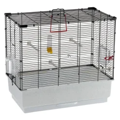 Ferplast cage oiseau piano 4, cage canari oiseaux, avec mangeoires, abreuvoir pour oiseaux, 59 x 33 x h 55 cm, avec accessoires,