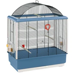 Ferplast cage pour canaris et autres petits oiseaux exotiques palladio 4, design élégant avec toit panoramique, accessoires et