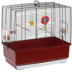 Ferplast cage rectangulaire pour oiseaux exotiques et canaris rekord 3, livrée avec accessoires et mangeoire tournante, métal
