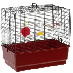 Ferplast cage rectangulaire pour oiseaux exotiques et canaris rekord 3, livrée avec accessoires et mangeoire tournante, métal