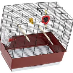 Ferplast cage rectangulaire pour oiseaux exotiques et canaris rekord 3, livrée avec accessoires et mangeoire tournante, métal