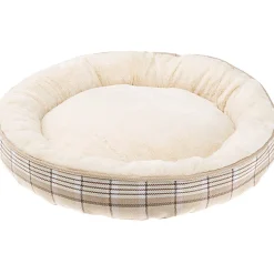 Ferplast couchage rond pour chiens et chats lagoon 60, coussin pour animaux, fourrure douce et écologique, lavable, ø 63 x 11 cm,