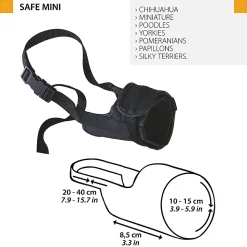 Ferplast muselière pour chiens très petits safe mini anti-morsures, nylon robuste, partie antérieure ouverte, rembourrage souple,