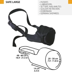 Ferplast muselière pour chiens de taille grande safe large anti-morsures, nylon robuste, partie antérieure ouverte, rembourrage