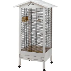 Ferplast volière cage à oiseaux hemmy cage pour oiseaux, canaris, pinsons, perruches ondulées, inséparables, en bois, accessoires