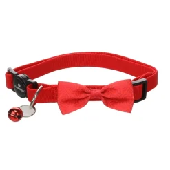FLAMINGO - Collier avec nœud castor rouge 20 – 35 cm pour chat