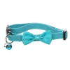 FLAMINGO - Collier avec nœud castor turquoise 20 – 35 cm pour chat