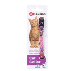 FLAMINGO - Collier ziggi réglable de 20 à 35 cm lilas avec motif souris pour chat