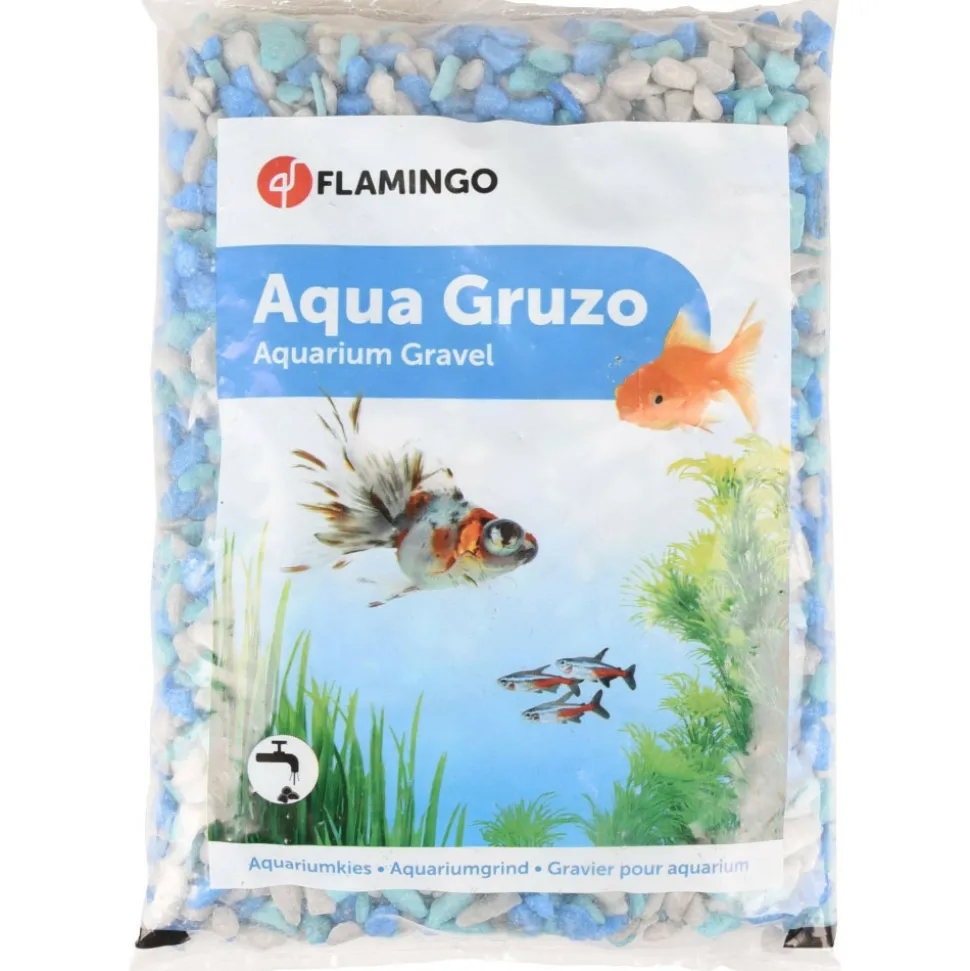 FLAMINGO - Gravier gruzo bleu gris 6- 8 mm 1 kg pour aquarium