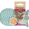 FLAMINGO - Tapis à lécher martha poisson vert en silicone pour chat