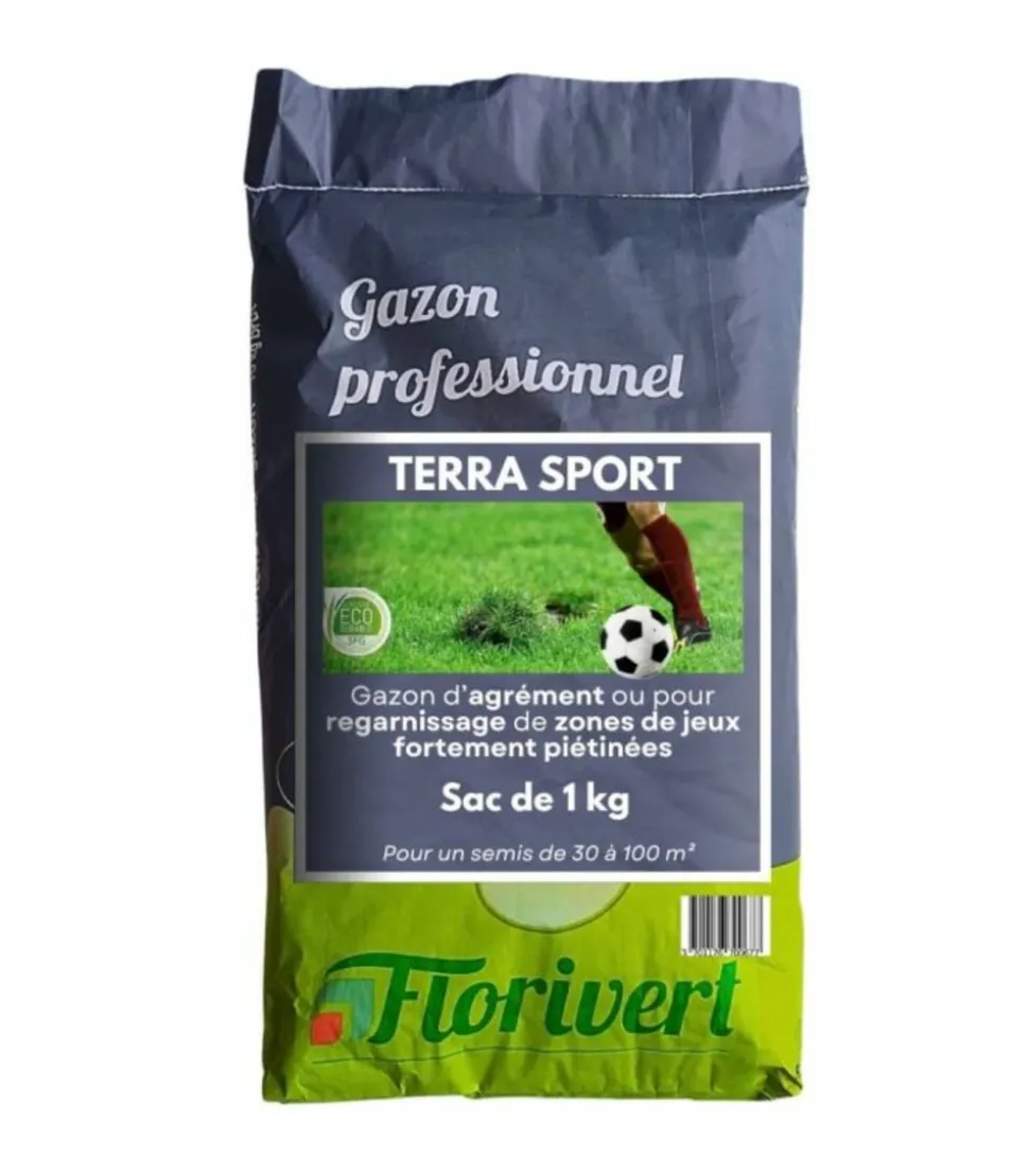 FLORIVERT - Gazon sport jeux terra sport 1 kg résistant au piétinement, homogénéité rapide - florivert 1206453