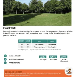 FLORIVERT - Semis pour gazon terra parc 10 kg, pour un gazon fin et facile à établir - florivert 1201803