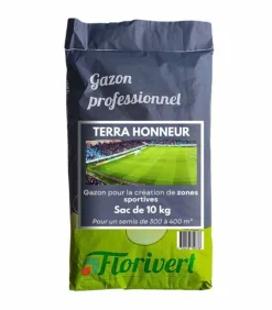 FLORIVERT - Semis pour gazon terra honneur 10 kg, pour un excellent aspect et tontes rases - florivert 1202065