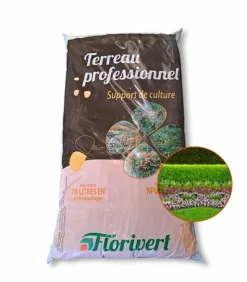 FLORIVERT - Terreau complet prêt à l'emploi flori fleurissement pae 70l, idéal pour pots et balcon - florivert neg01617