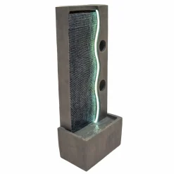 Fontaine de jardin harmony falls avec éclairage led blanc chaud & brosse à nettoyage