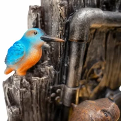 Fontaine de jardin otter oasis avec éclairage led blanc chaud & brosse à nettoyage