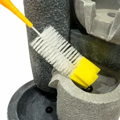 Fontaine de jardin tranquil tiers avec éclairage led blanc chaud & brosse à nettoyage