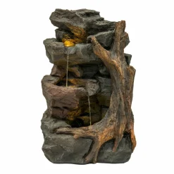 Fontaine de jardin willow springs avec éclairage led blanc chaud & brosse à nettoyage