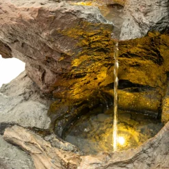 Fontaine de jardin willow springs avec éclairage led blanc chaud & brosse à nettoyage