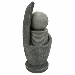 Fontaine de jardin zen cascade avec éclairage led blanc chaud & brosse à nettoyage