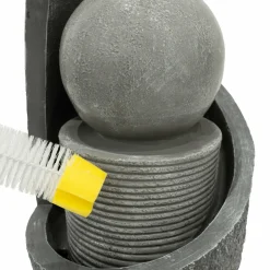 Fontaine de jardin zen cascade avec éclairage led blanc chaud & brosse à nettoyage