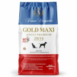 FRANCE CROQUETTES - Croquette pour chien adulte gold adult premium 28/16 maxi – 4kg – adulte toute race/taille– france croquettes