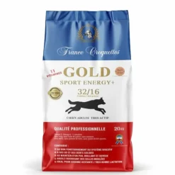 FRANCE CROQUETTES - Croquette pour chien adulte gold sport energy+ 32/16 low grain – 1,5kg – très actif– france croquettes