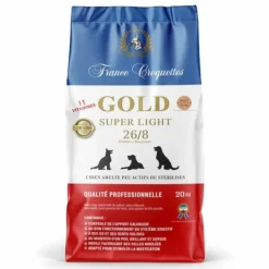 FRANCE CROQUETTES - France croquettes pour chien adulte gold super light 26/8 low grain -20kg - stérilisé et/ou embonpoint - haute finition