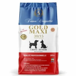 FRANCE CROQUETTES - France croquette pour chiot gold maxi chiot junior 30/15 low grain – 12kg – petites à moyennes races - chiot 3 à 15 mois