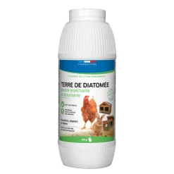 FRANCODEX - Terre de diatomée 450 g, asséchante, absorbante pour poulaillers, clapiers,