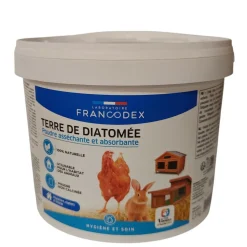 FRANCODEX - Terre de diatomée 2,5kg pour poulaillers, clapiers et litières