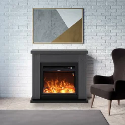 FUEGO - Cheminee murale 1500w caminetto fuego paolo gris