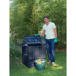 GARANTIA - Composteur : noir, 400l, 70x70xh.83cm