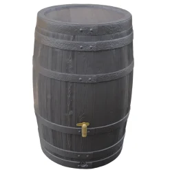 GARANTIA - Récupérateur d'eau "Tonneau Vino" Brun : L65xl65xH93cm - 250L