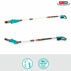 GARDENA - Elagueuse sur perche à batterie - tcs 20/18v p4a - 18v - 42 cm avec batterie 2,5 ah + chargeur