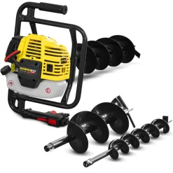 GARDEO PRO - Tarière thermique 52cc + 3 mèches 100 - 150 et 200mm - gardeo