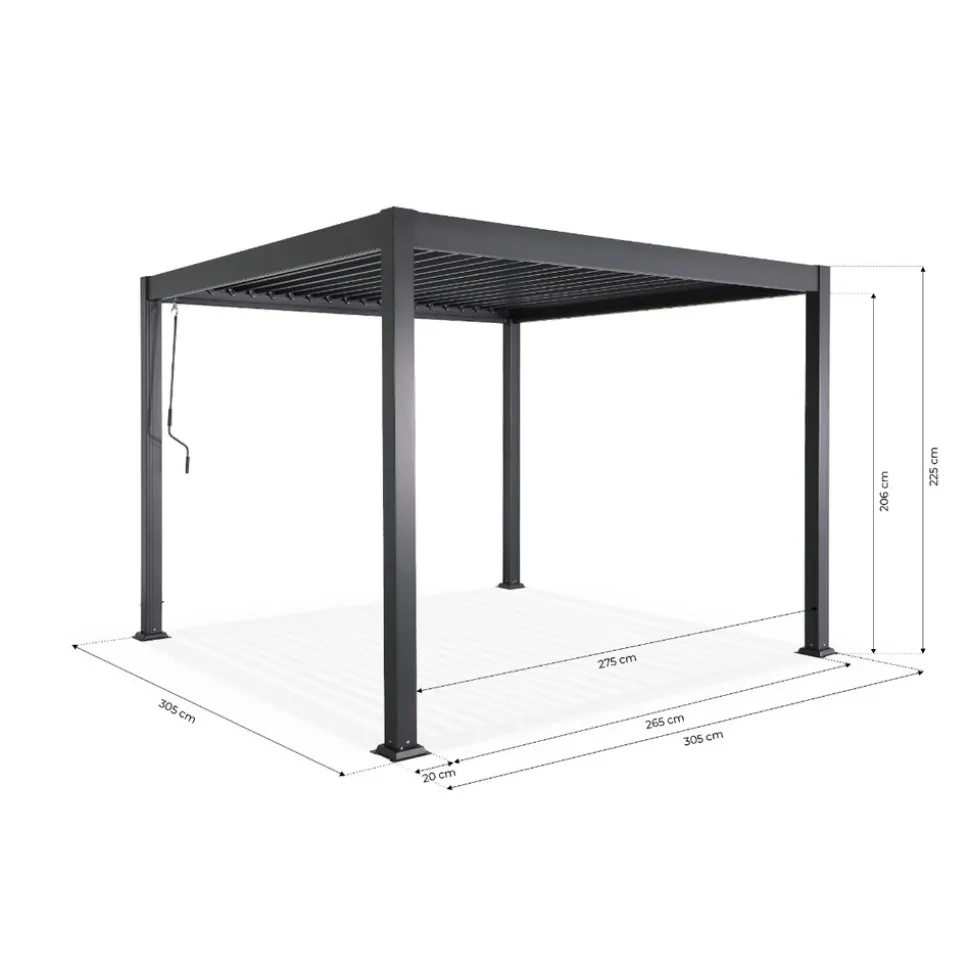 GECKO JARDIN - Pergola bioclimatique 3x3 m isis