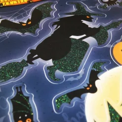 GLOBAL GIFT - Décoration de fenêtre électrostatique halloween - sorcière - paillettes