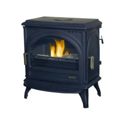 GODIN - Poêle à bois fonte-petit carvin-9 kw- peint anthracite -thermostat godin - 366102